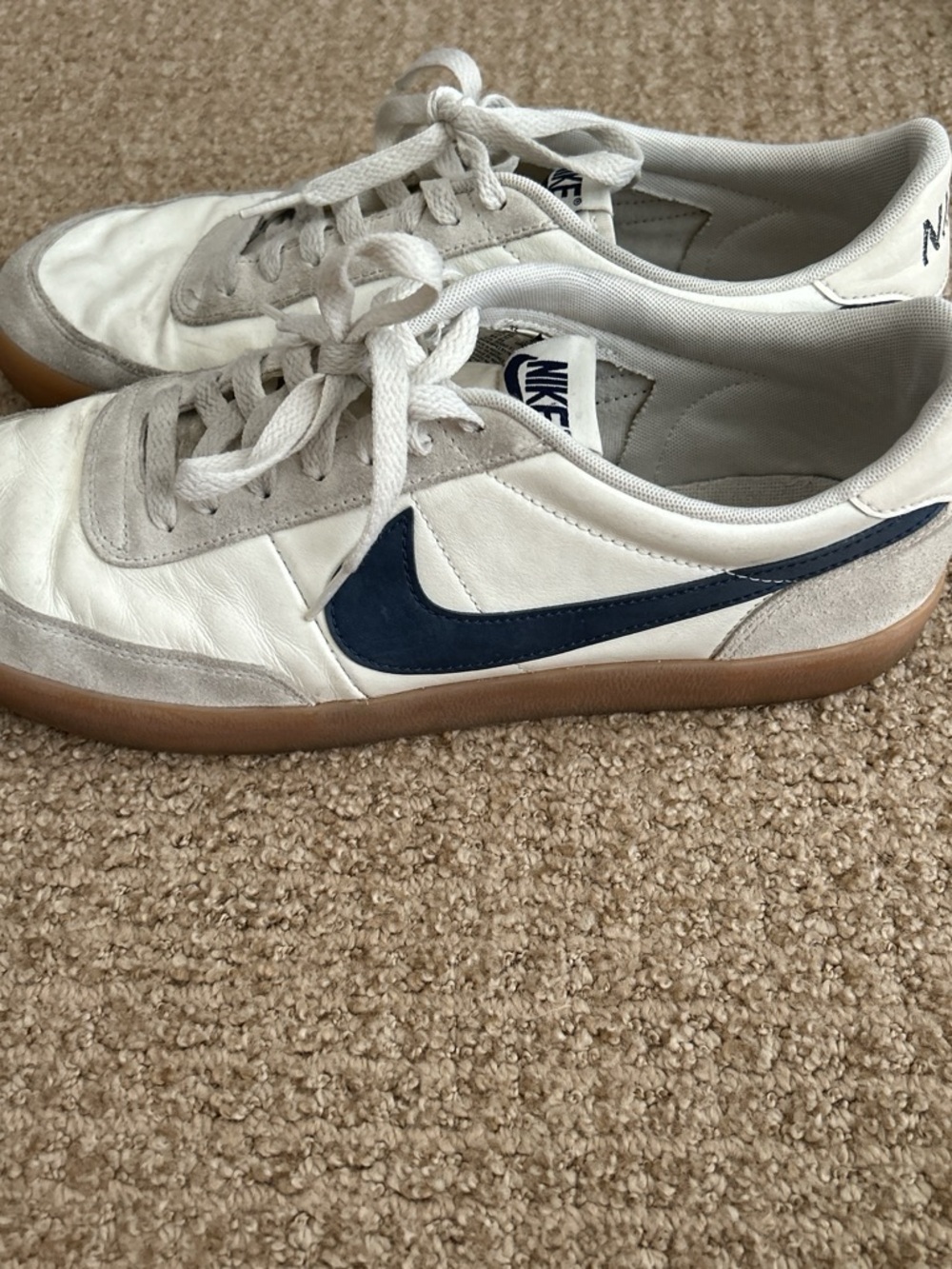 Nike Men’s White & Navy Killshot 2 Retro Court Sneakers - Picture 2 of 5